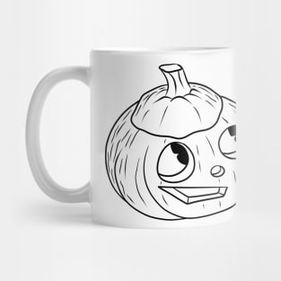 Cute Happy Halloween Black Line Jack O' Lantern Mug